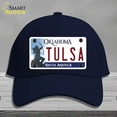 Tulsa Oklahoma Novelty License Plate Hat Cotton / Navy