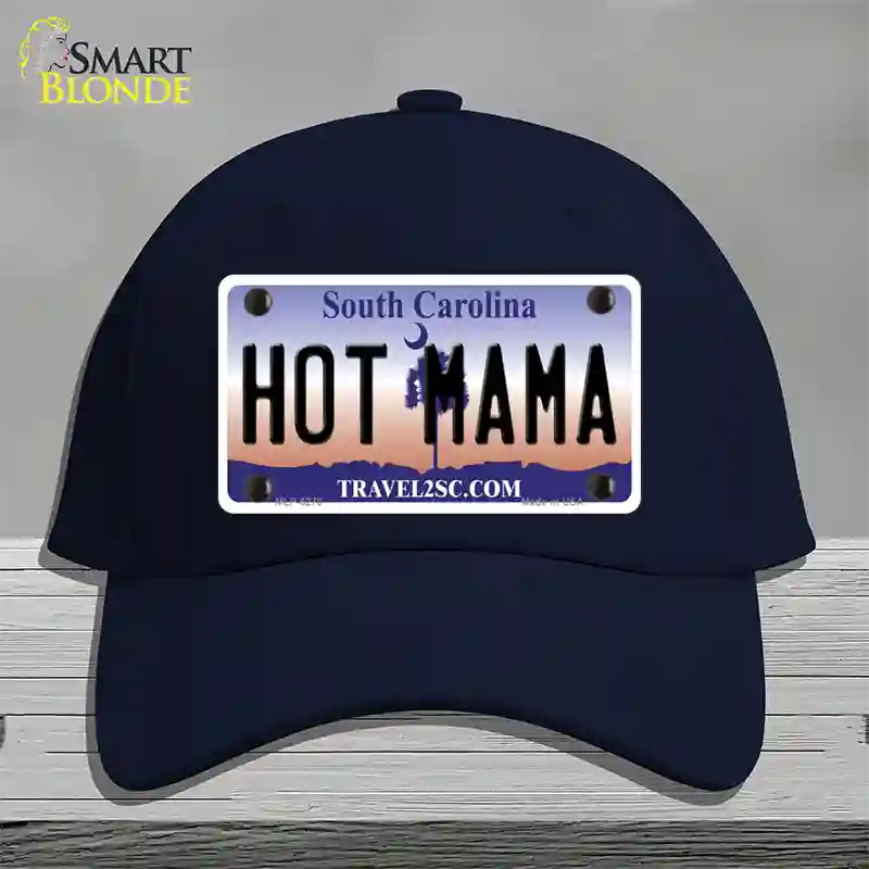 Hot Mama South Carolina Novelty License Plate Hat Cotton / Navy