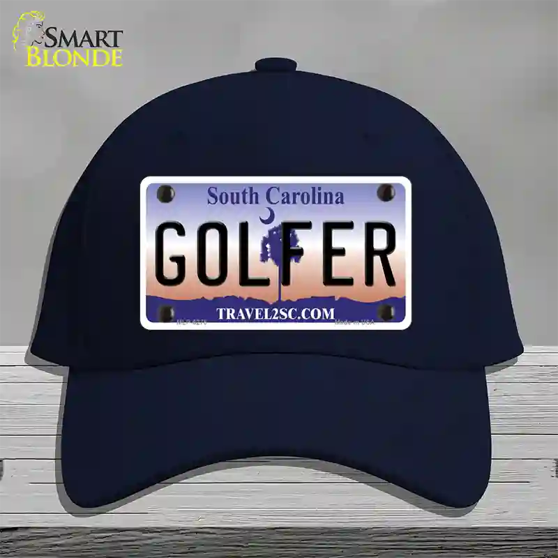 Golfer South Carolina Novelty License Plate Hat Cotton / Navy