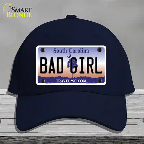 Bad Girl South Carolina Novelty License Plate Hat Cotton / Navy