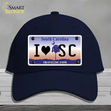 I Love South Carolina Novelty License Plate Hat Cotton / Navy