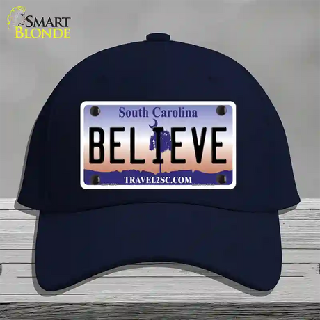 Believe South Carolina Novelty License Plate Hat Cotton / Navy