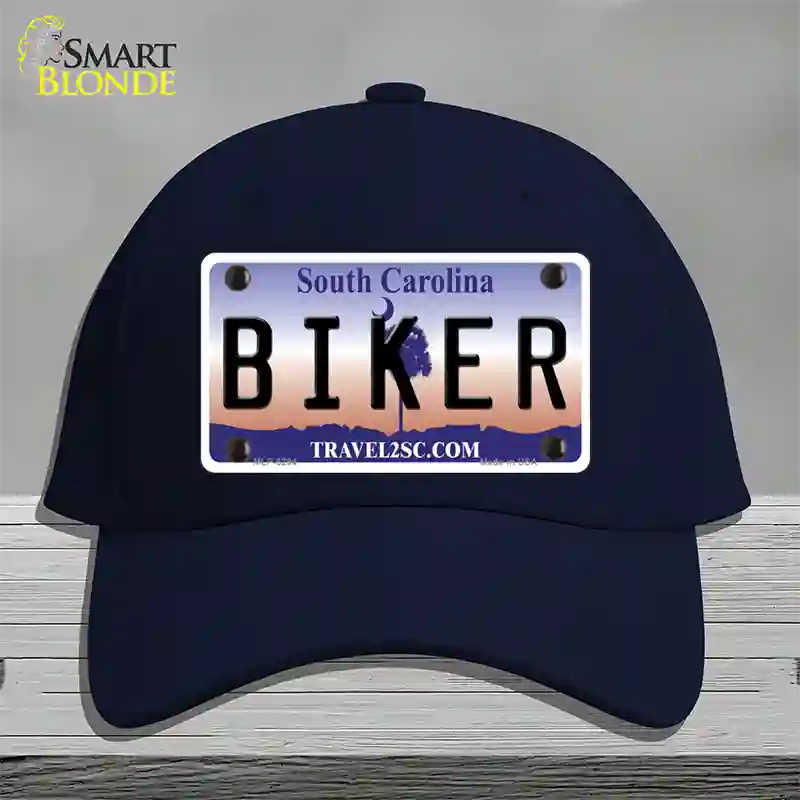 Biker South Carolina Novelty License Plate Hat Cotton / Navy