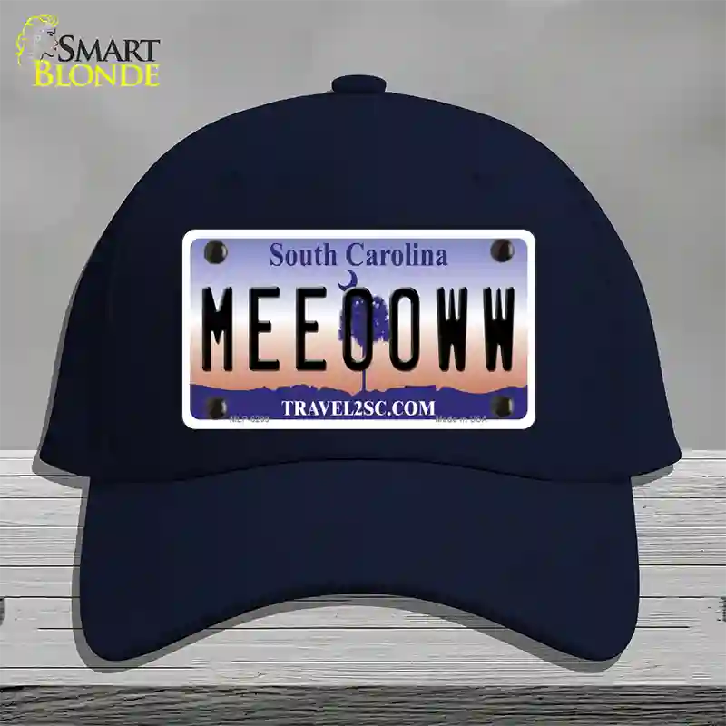 Meeooww South Carolina Novelty License Plate Hat Cotton / Navy