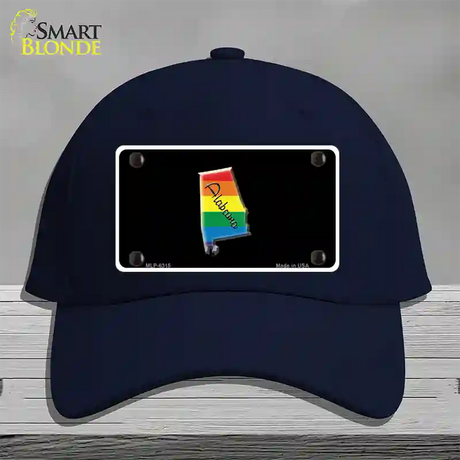 Alabama Rainbow Novelty License Plate Hat Cotton / Navy