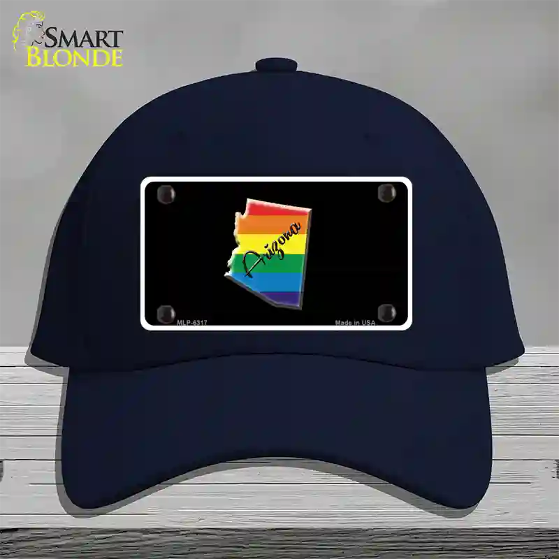 Arizona Rainbow Novelty License Plate Hat Cotton / Navy