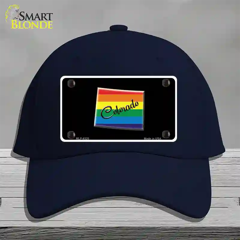 Colorado Rainbow Novelty License Plate Hat Cotton / Navy