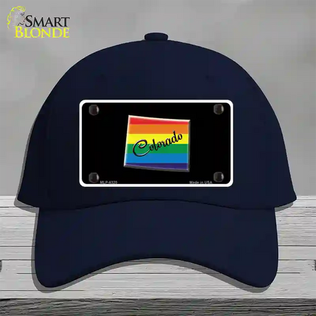 Colorado Rainbow Novelty License Plate Hat Cotton / Navy