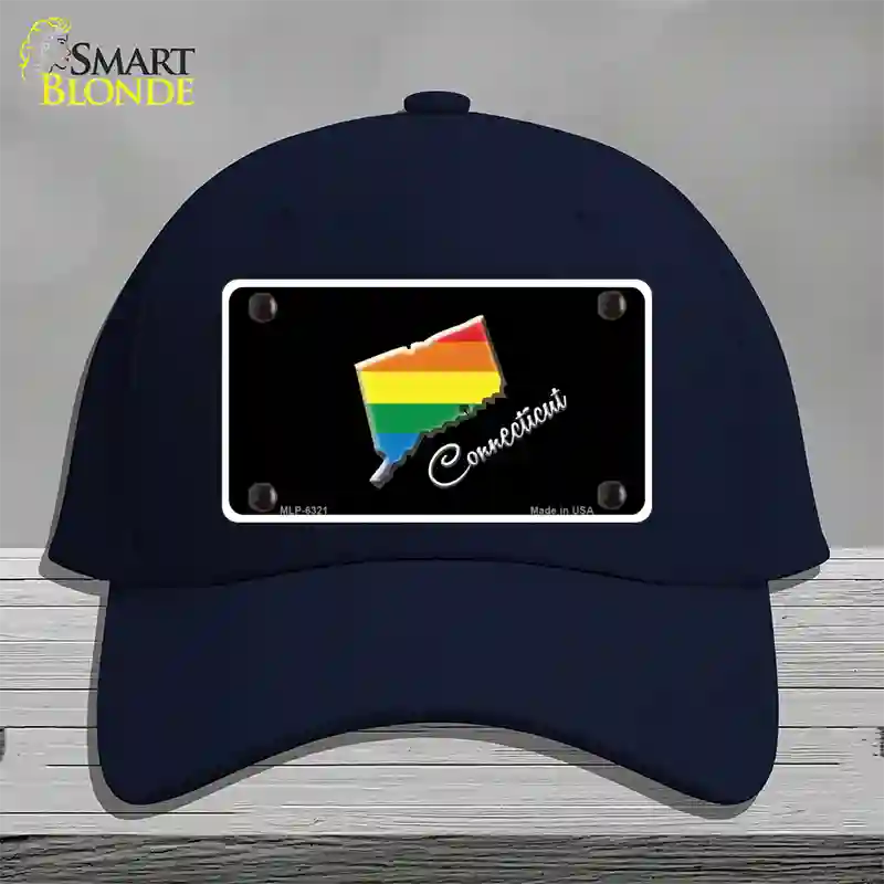 Connecticut Rainbow Novelty License Plate Hat Cotton / Navy