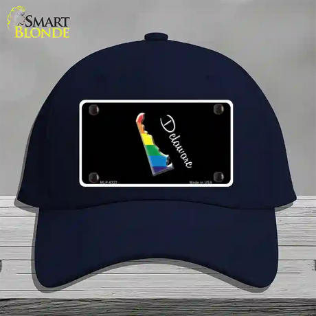 Delaware Rainbow Novelty License Plate Hat Cotton / Navy