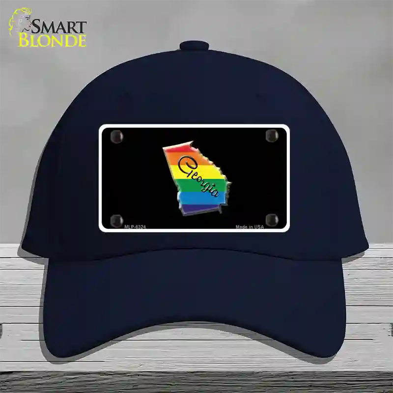 Georgia Rainbow Novelty License Plate Hat Cotton / Navy