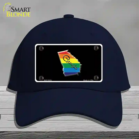 Georgia Rainbow Novelty License Plate Hat Cotton / Navy