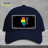 Illinois Rainbow Novelty License Plate Hat Cotton / Navy