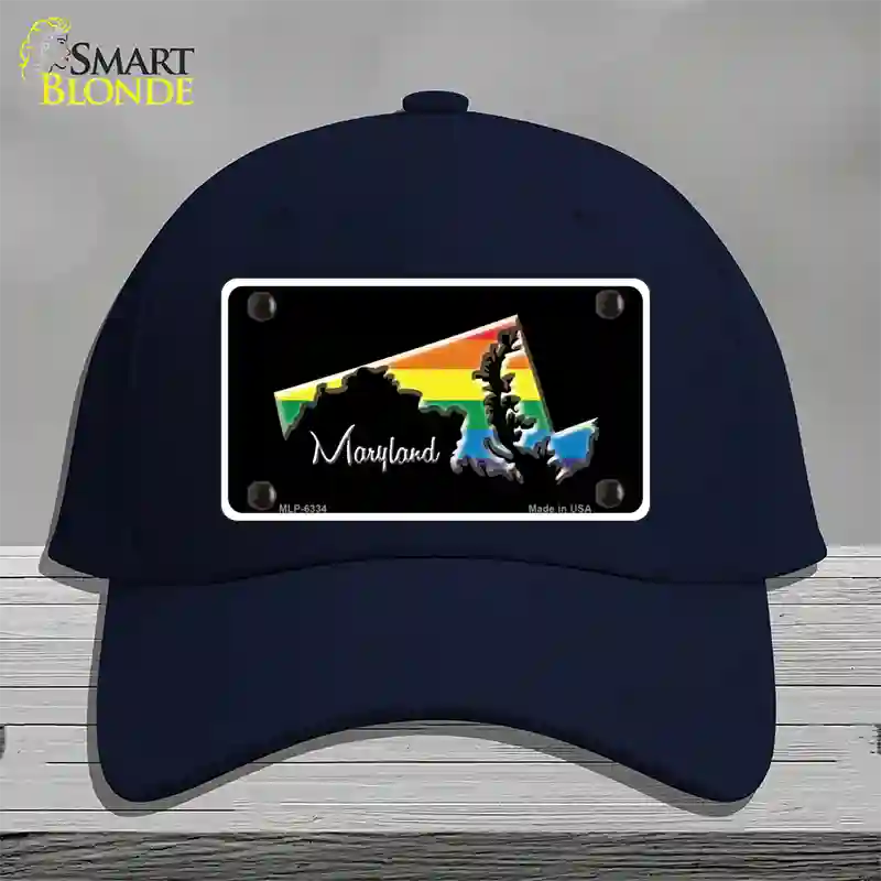 Maryland Rainbow Novelty License Plate Hat Cotton / Navy