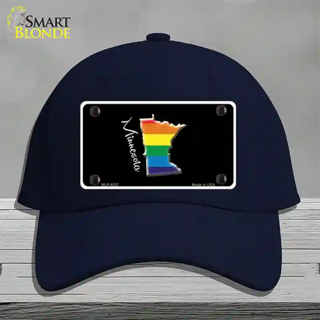 Minnesota Rainbow Novelty License Plate Hat Cotton / Navy