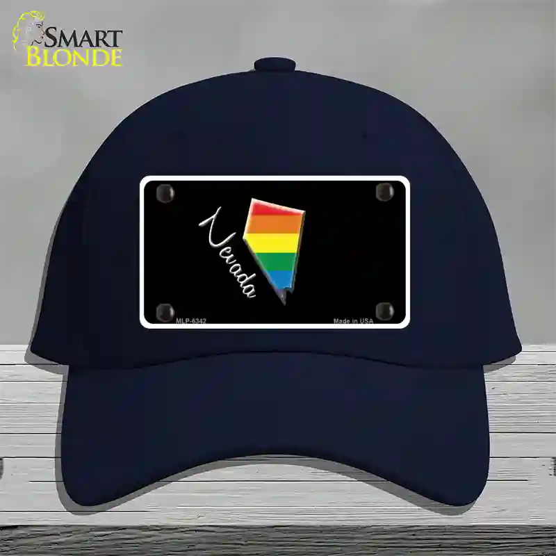 Nevada Rainbow Novelty License Plate Hat Cotton / Navy