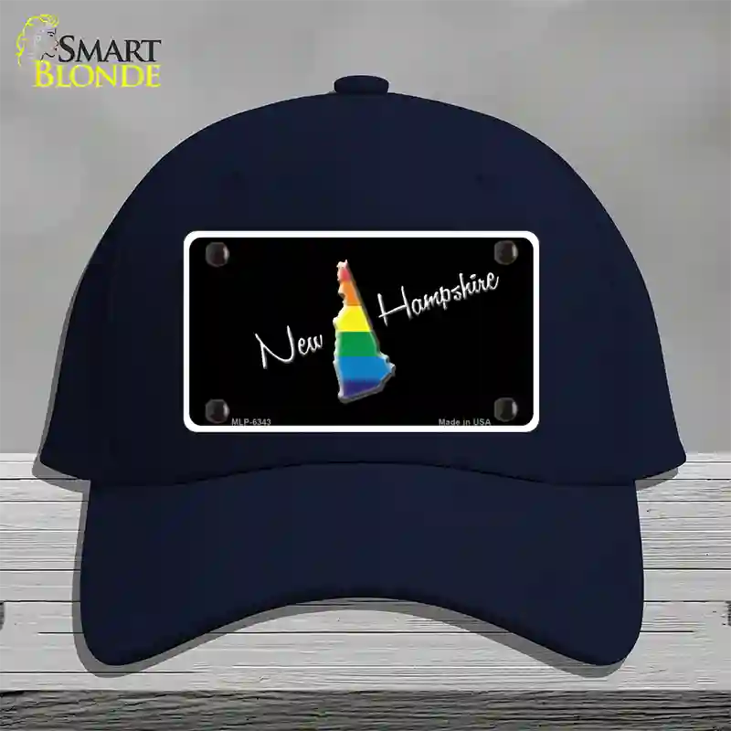 New Hampshire Rainbow Novelty License Plate Hat Cotton / Navy