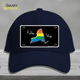 New York Rainbow Novelty License Plate Hat Cotton / Navy