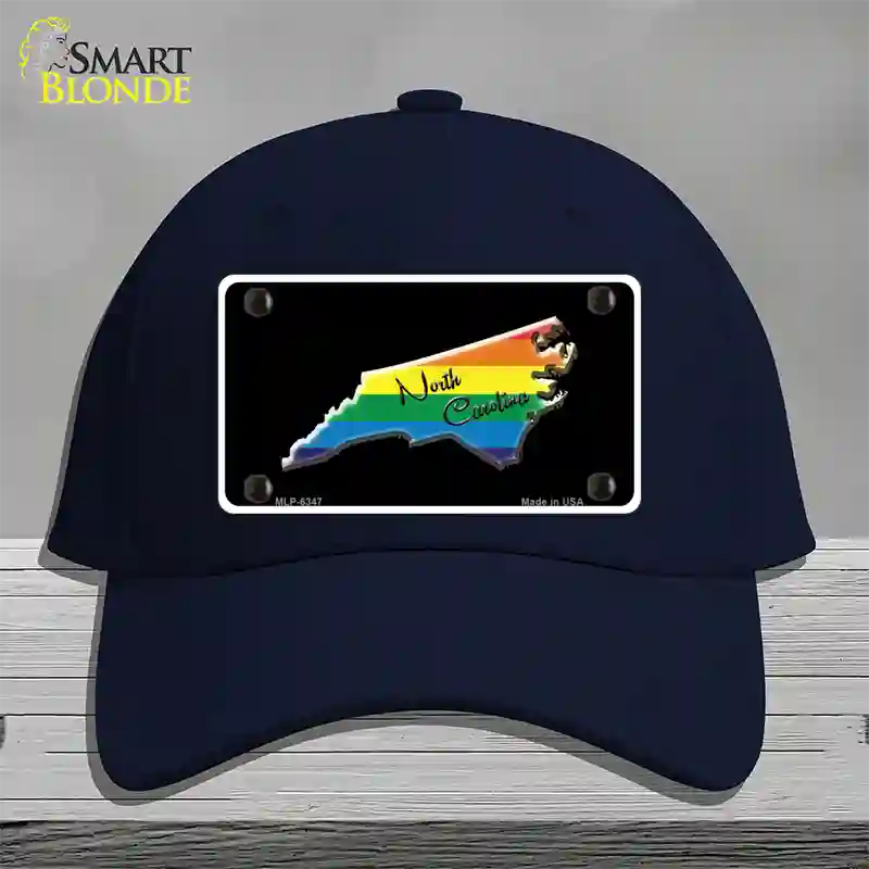 North Carolina Rainbow Novelty License Plate Hat Cotton / Navy