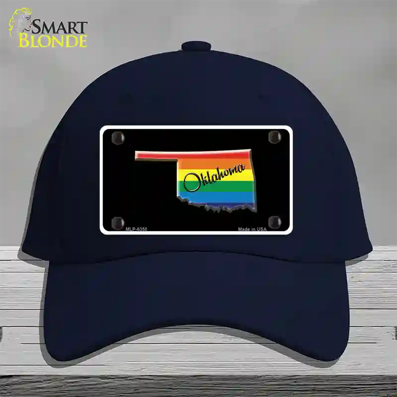 Oklahoma Rainbow Novelty License Plate Hat Cotton / Navy