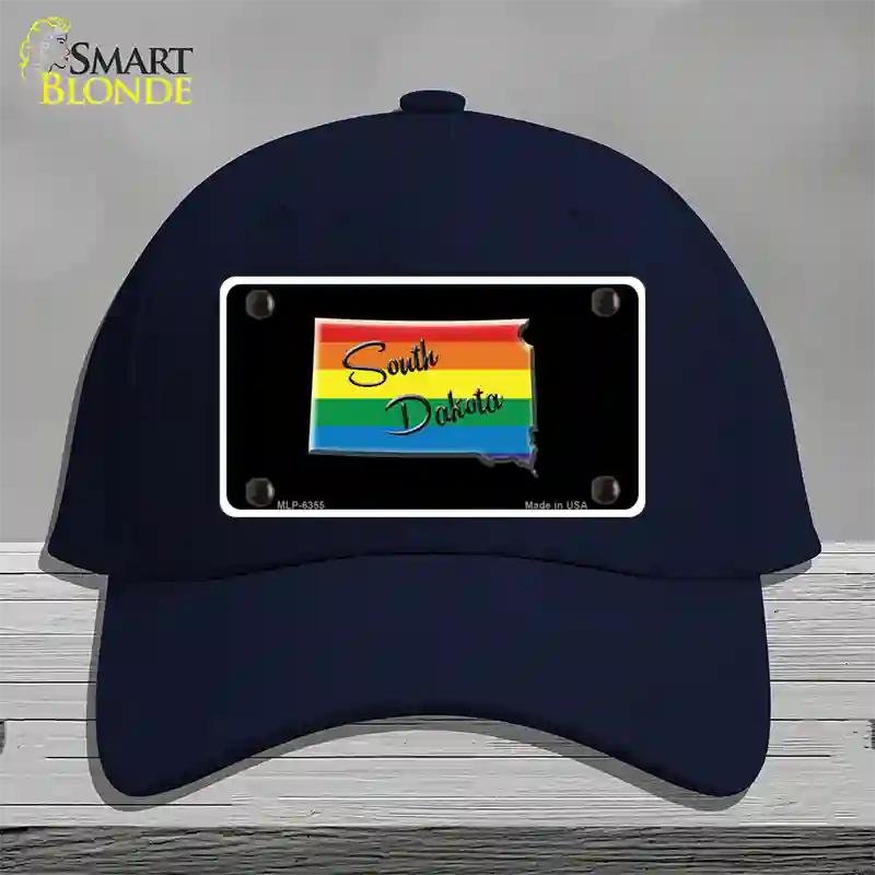 South Dakota Rainbow Novelty License Plate Hat Cotton / Navy