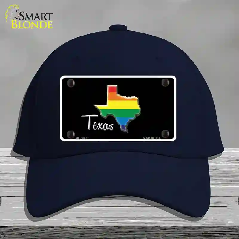 Texas Rainbow Novelty License Plate Hat Cotton / Navy