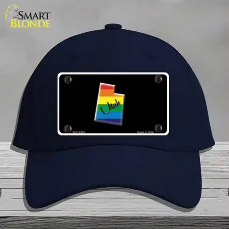 Utah Rainbow Novelty License Plate Hat Cotton / Navy