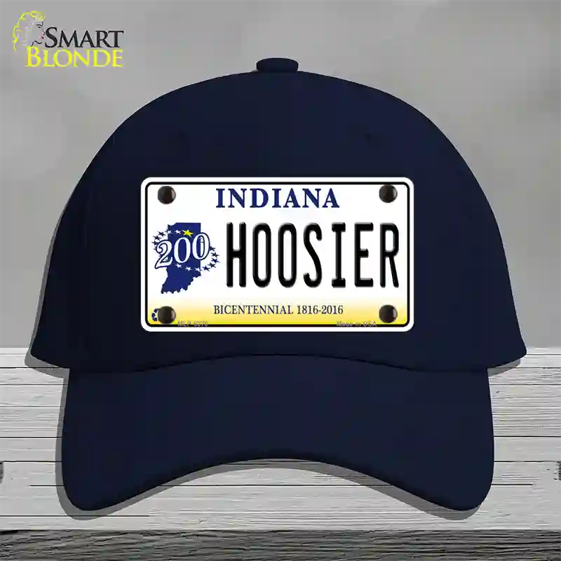 Hoosier Indiana Novelty License Plate Hat Cotton / Navy