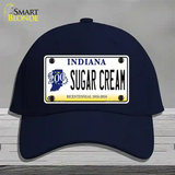 Sugar Cream Indiana Novelty License Plate Hat Cotton / Navy