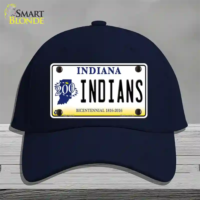 Indians Indiana Novelty License Plate Hat Cotton / Navy