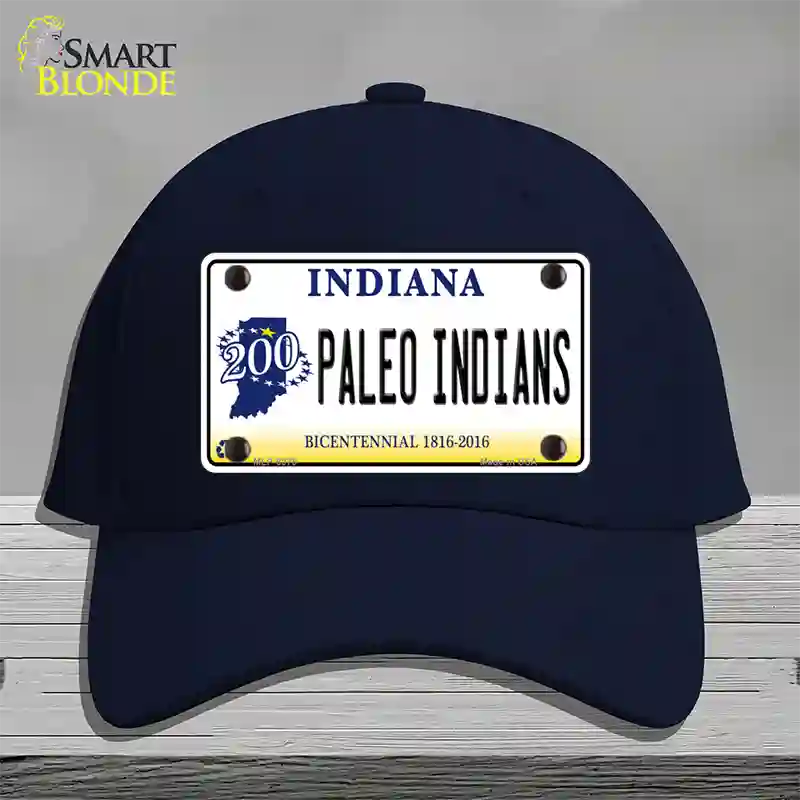 Paleo Indians Indiana Novelty License Plate Hat Cotton / Navy