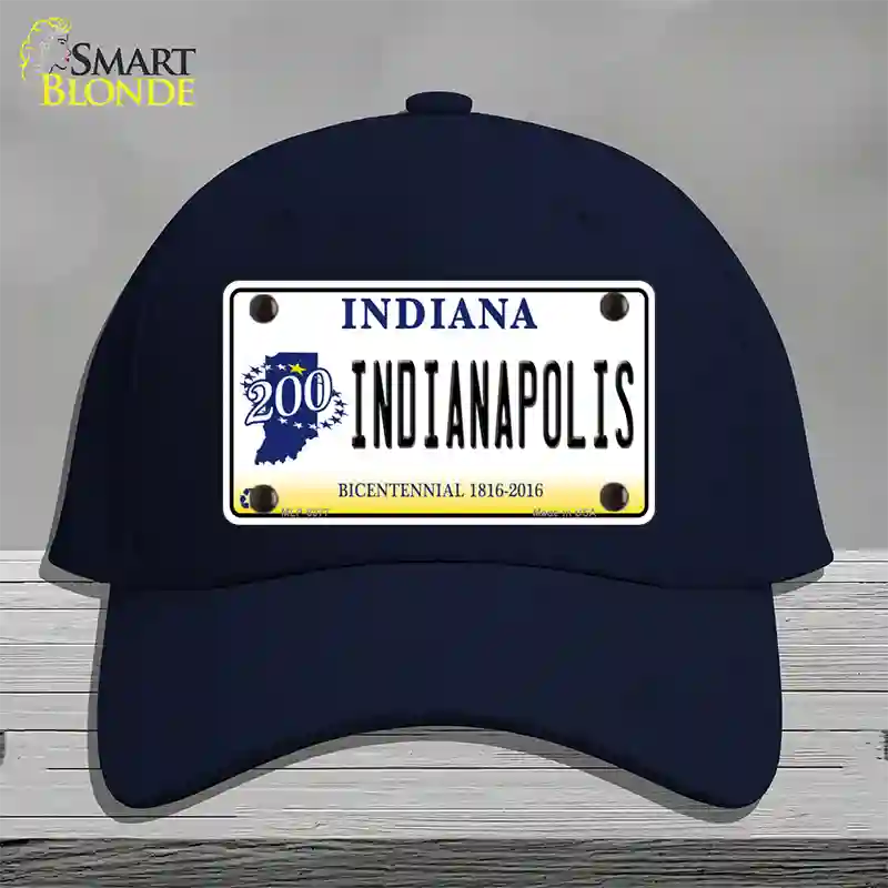 Indianapolis Indiana Novelty License Plate Hat Cotton / Navy