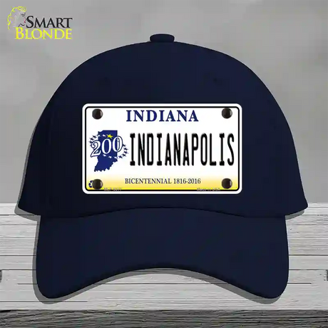 Indianapolis Indiana Novelty License Plate Hat Cotton / Navy