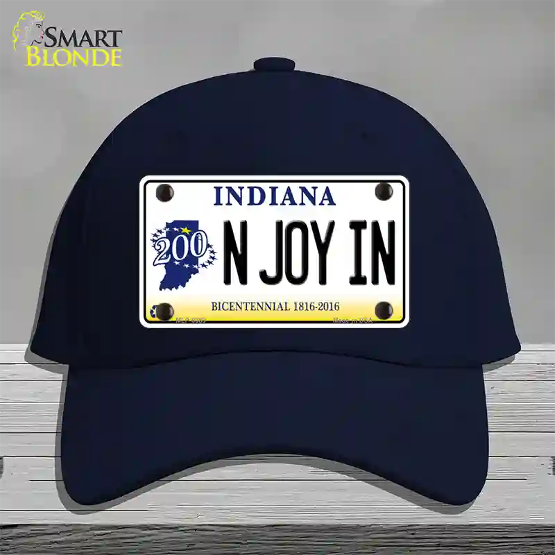 N Joy Indiana Novelty License Plate Hat Cotton / Navy