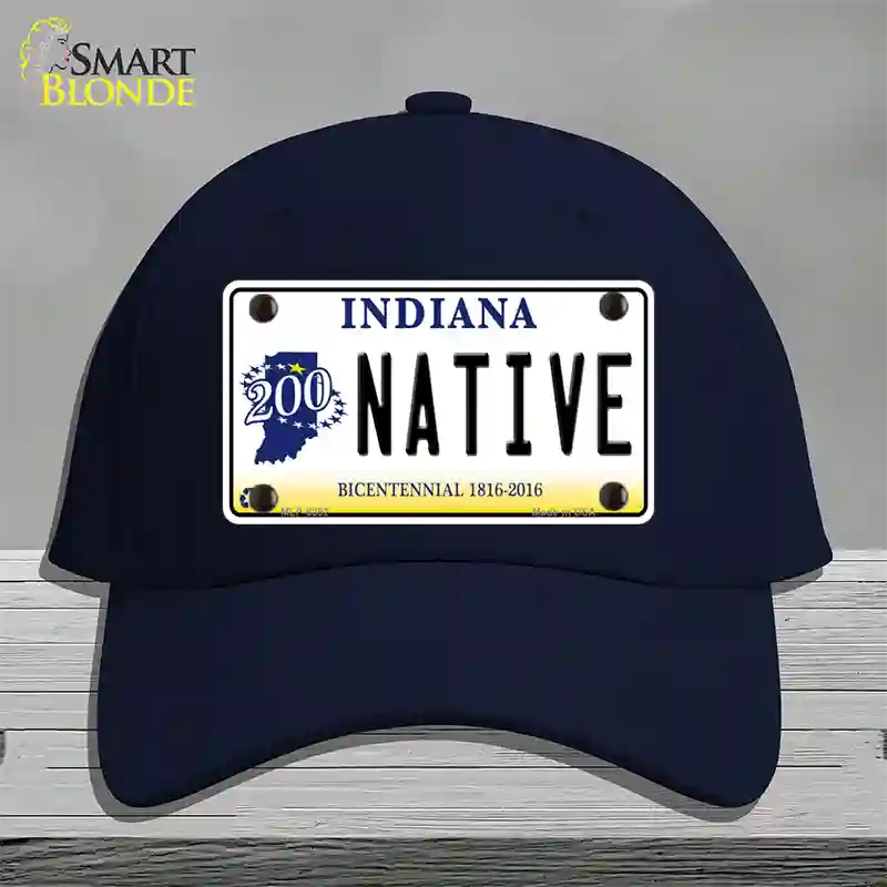 Native Indiana Novelty License Plate Hat Cotton / Navy