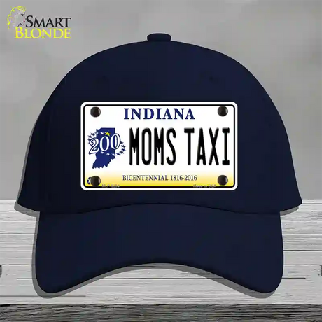 Moms Taxi Indiana Novelty License Plate Hat Cotton / Navy