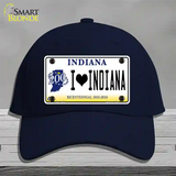 I Love Indiana Novelty License Plate Hat Cotton / Navy