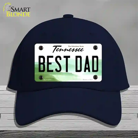 Best Dad Tennessee Novelty License Plate Hat Cotton / Navy