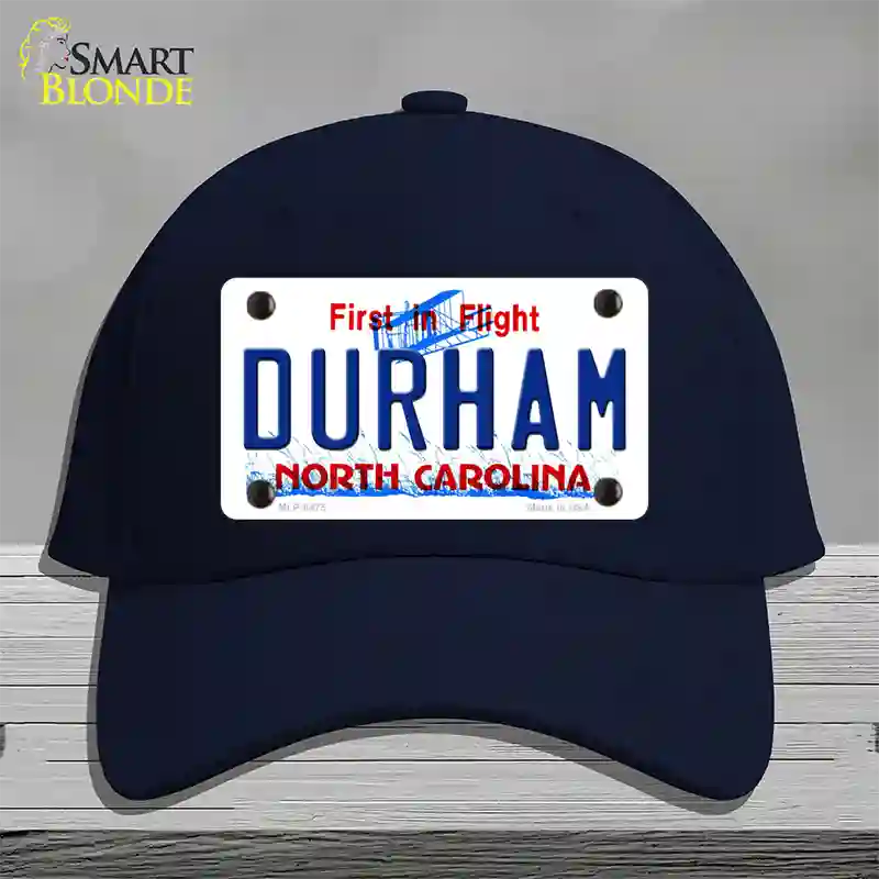 Durham North Carolina Novelty License Plate Hat Cotton / Navy