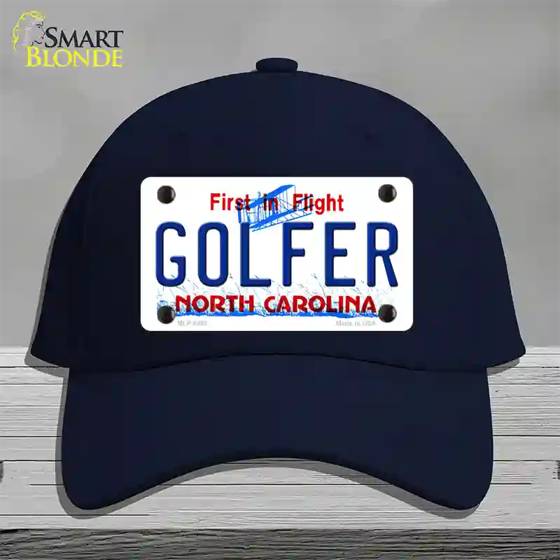 Golfer North Carolina Novelty License Plate Hat Cotton / Navy