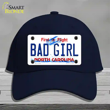 Bad Girl North Carolina Novelty License Plate Hat Cotton / Navy