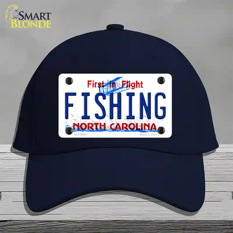 Fishing North Carolina Novelty License Plate Hat Cotton / Navy