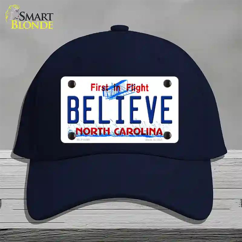 Believe North Carolina Novelty License Plate Hat Cotton / Navy