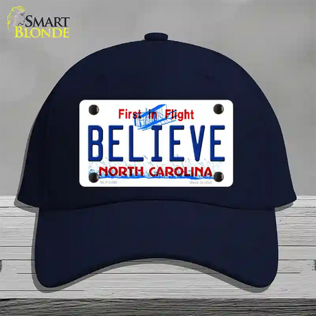 Believe North Carolina Novelty License Plate Hat Cotton / Navy