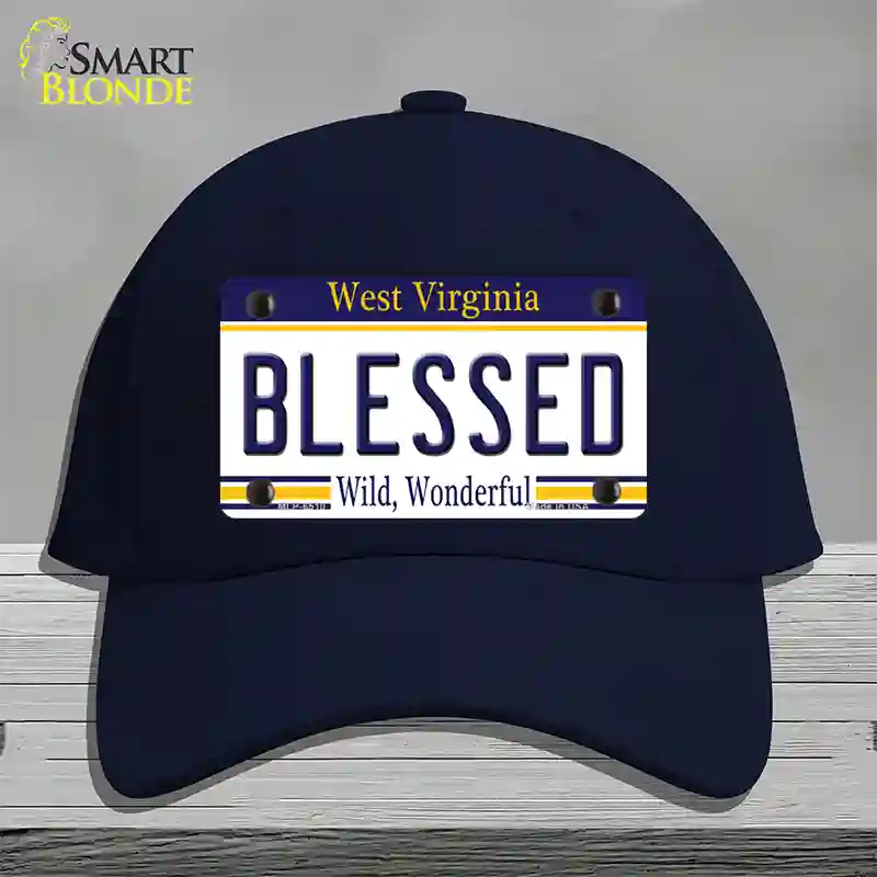 Blessed West Virginia Novelty License Plate Hat Cotton / Navy