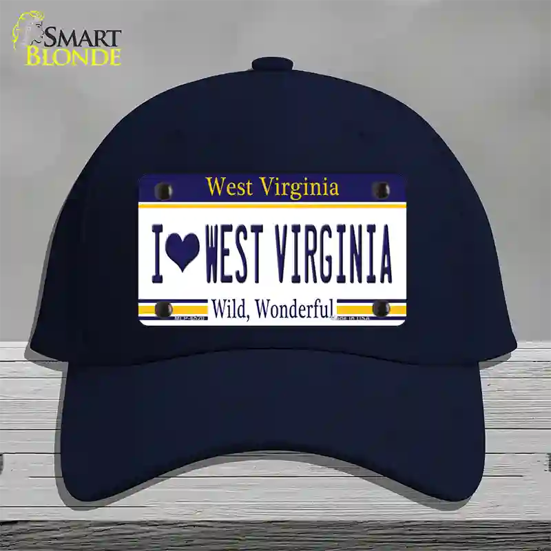 I Love West Virginia Novelty License Plate Hat Cotton / Navy