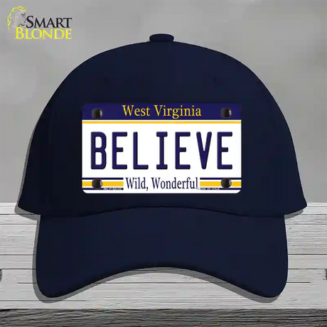 Believe West Virginia Novelty License Plate Hat Cotton / Navy