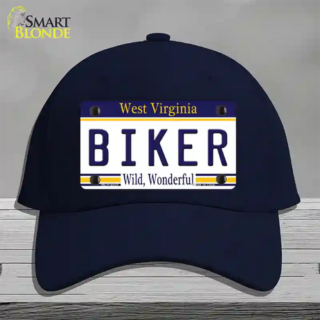 Biker West Virginia Novelty License Plate Hat Cotton / Navy