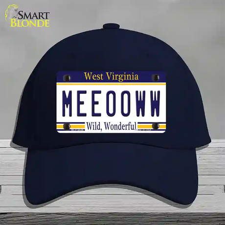 Meeooww West Virginia Novelty License Plate Hat Cotton / Navy