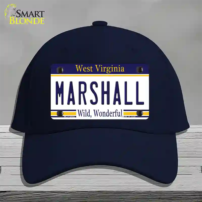 Marshall West Virginia Novelty License Plate Hat Cotton / Navy